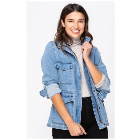 Judy Blue Jackets & Blazers - Judy Blue Zip Up Denim Jean Jacket